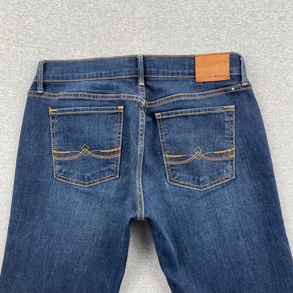Lucky Brand Jeans Womens 4/27 Blue Sweet n Low Bootcut Dark Wash Lenoir Mid Rise - Picture 16 of 16